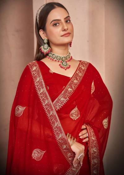 JAYSHREE 2257 COLOUR'S 2257A TO 2257C DESIGNER CHIFFON SAREE WHOLESALER IN SURAT